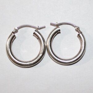 Sterling Silver Tube Hoop Earrings
